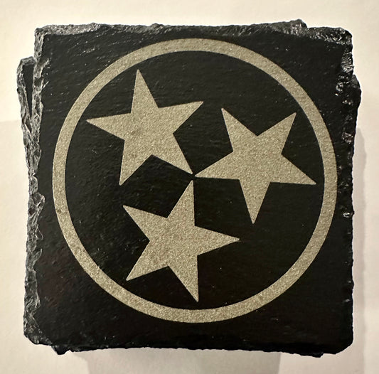 Tennessee Tri-Star- Slate Drink Coasters (Set of 4)