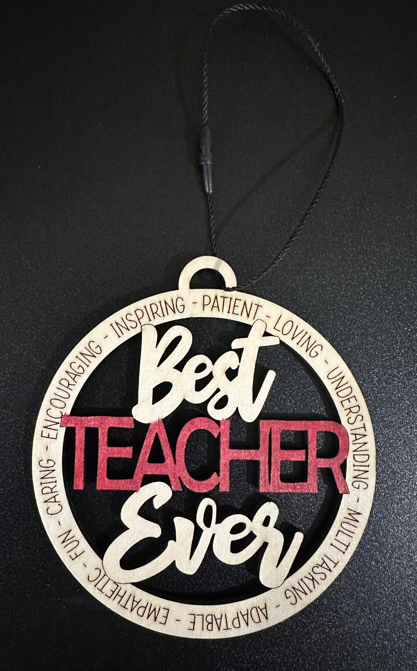 Best Teacher Ever Wooden Ornament