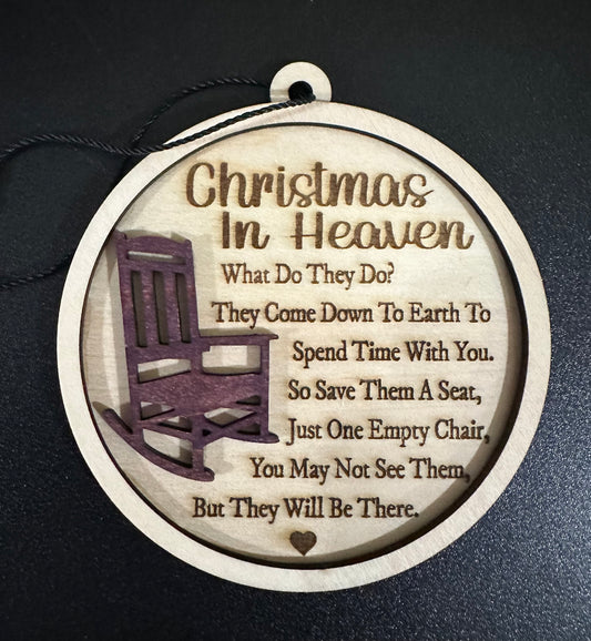 Christmas in Heaven Wooden Ornament