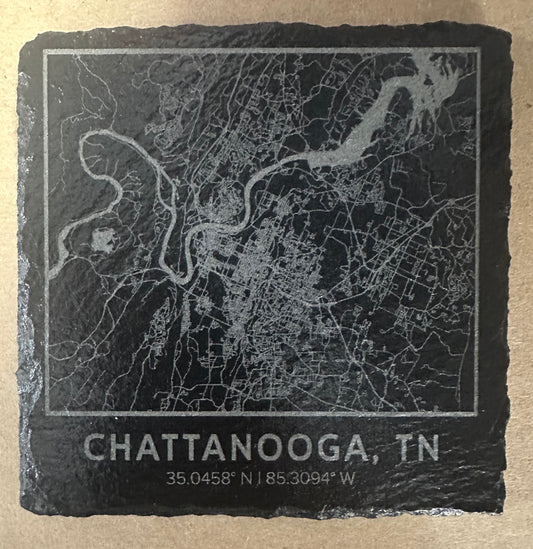Chattanooga, Tennessee - Slate Drink Coasters (Set of 4)